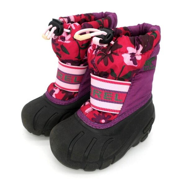 Sorel Snow Commander Winter Snow Boots Toddler Baby Girls 6 Floral NV1811-505 - Picture 1 of 3